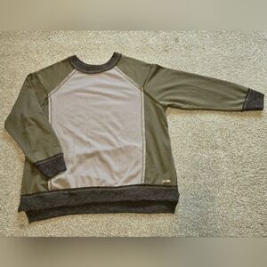 BKE Olive and Gray Long Sleeve Sweatshirt large
